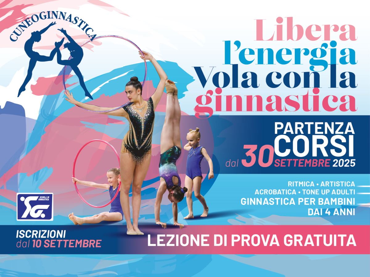 Libera l'energia, Vola con la ginnastica. Partenza corsi dal 30 settembre 2025, lezioni di prova gratuite dal 10 al 30 settembre