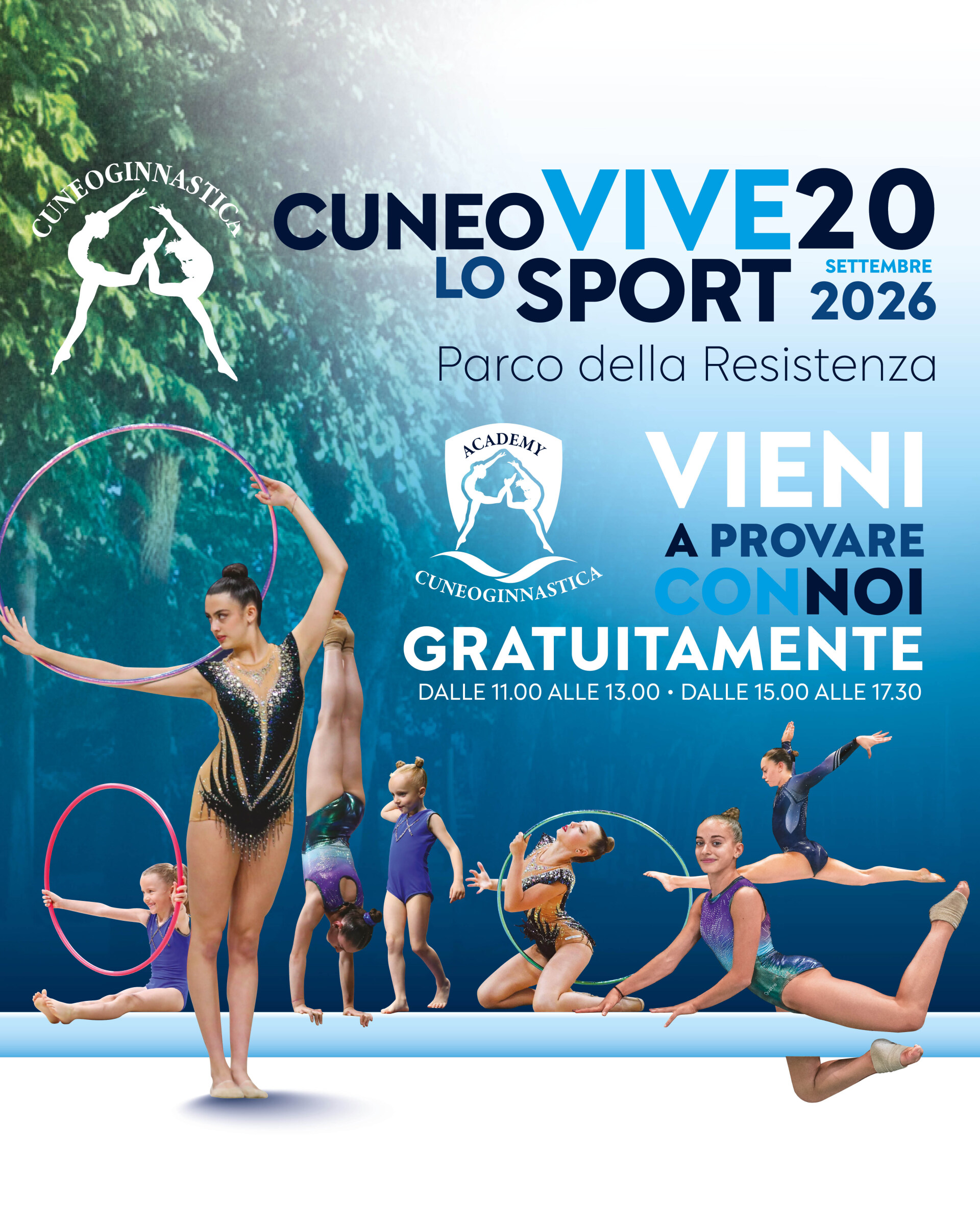 Cuneoginnastica protagonista a CuneoViveLoSport: domenica 20 settembre al Parco della Resistenza