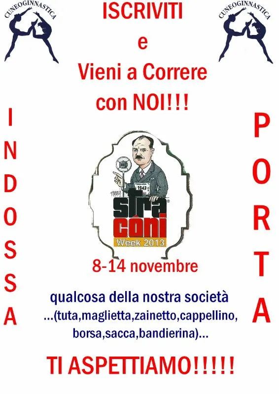 NEWS: SOSTIENI LA CUNEOGINNASTICA!! ISCRIVITI ALLA STRACONI - 54